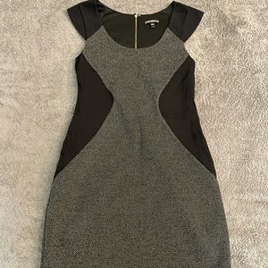 Express Mini Black and Gray Dress- Size 2